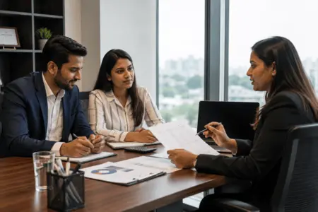 Finance recruiters interviewing accounting professionals.
